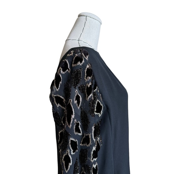 Vintage 60s Bergdorf Goodman Black & Gold Dress Classic Elegant Couture - Picture 5 of 14